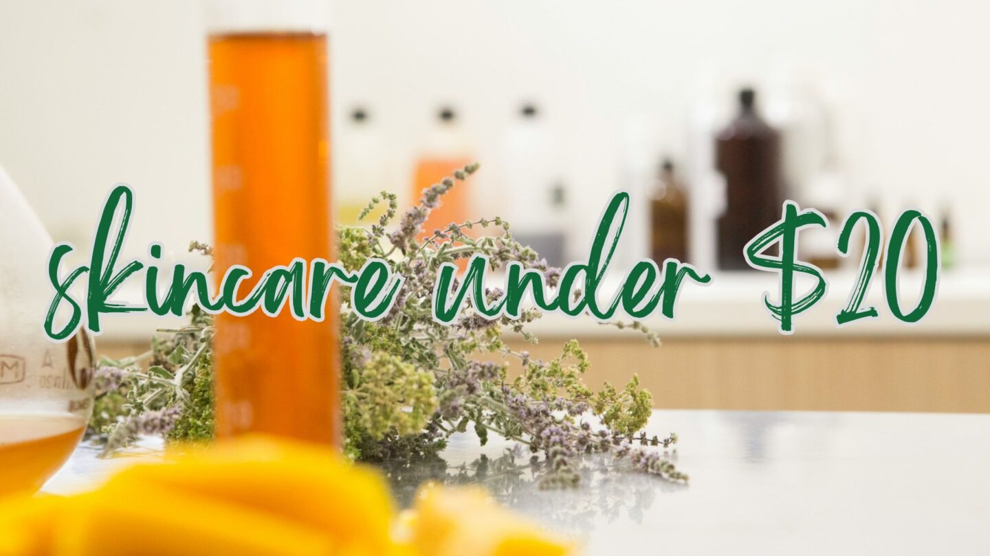 affordable skincare $20 banner