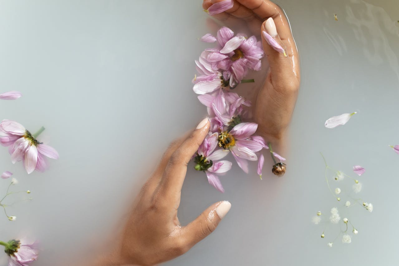 floral skincare imagery